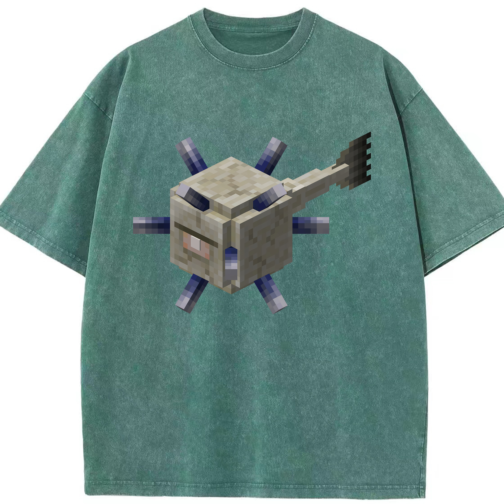 （画像用） マインクラフト ブロックの世界 Minecraft MC Block world 綿100% ヴィンテージ風 半袖Tシャツ（フロントプリント）